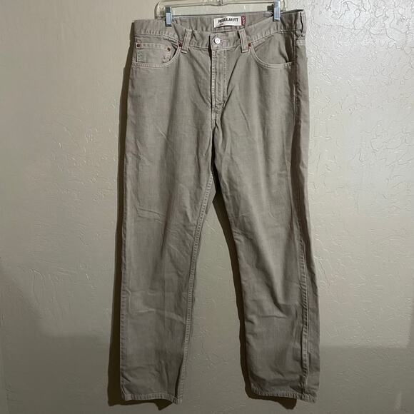 Levi's Men's 505 Regular Fit Khaki 100% Cotton Straight Leg Jeans - Size‎ 38 - Picture 2 of 13